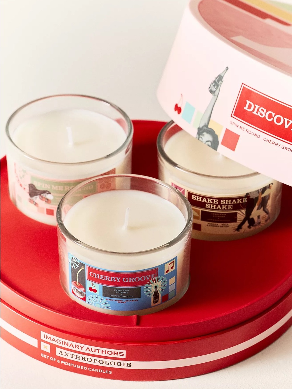 ❤️ NWT Anthropologie Imaginary Authors 3-Pack Scented Candle Set - Red